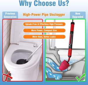 Pompe à <span class=keywords><strong>air</strong></span> manuelle <span class=keywords><strong>déboucheur</strong></span> de toilettes haute pression professionnelle durable polyvalente pour salle de bain, évier de cuisine, égouts – Vente en gros OEM - Product Image 3