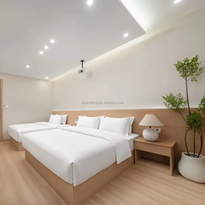 Mesita de Noche Moderna Ecológica con Tamaños Personalizables, Juego de Dormitorio de Madera para Hotel con Cabecero para Habitaciones de Hotel de 3 Estrellas - Product Image 5