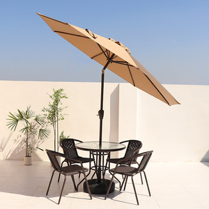 Sombrilla de Patio Giratoria Impermeable para Exteriores, Base de Acero Inoxidable, Diseño Inclinable y Giratorio para Playa, Tienda de Té con Leche - Product Image 1