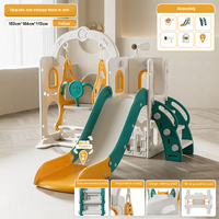 Ensemble d'aire de jeux intérieure pour enfants avec petit toboggan en plastique et balançoire pour la maternelle ou la salle de jeux pour bébés