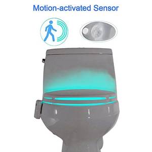 Lampu Malam Toilet Sensor Gerak Cerdas Led 8 Warna Lampu Belakang Tahan Air Mangkuk Toilet Lampu LED Bercahaya - Product Image 4