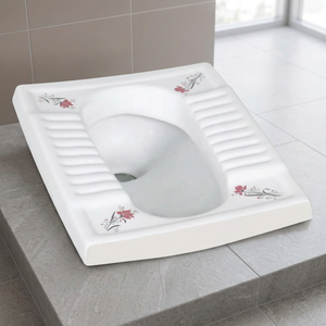 Tabouret accroupi de toilette en céramique moderne Installation de casserole de WC Poêle à squat pour salle de bain - Product Image 5