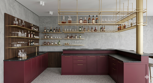 VIQ MDF with Laminate/PU Finish Residential Use Modern Wooden Bar <b>Cabinet</b> High Quality Bar Furniture For Luxury Room Concept - Product Image 6