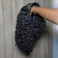 Peluca de Cabello Humano con Frente de Encaje HD, sin Pegamento, Pre-Desplumada, Lista para Usar, Cabello Brasileño de Lujo, Rizado Profundo, Peluca Corta Birmana