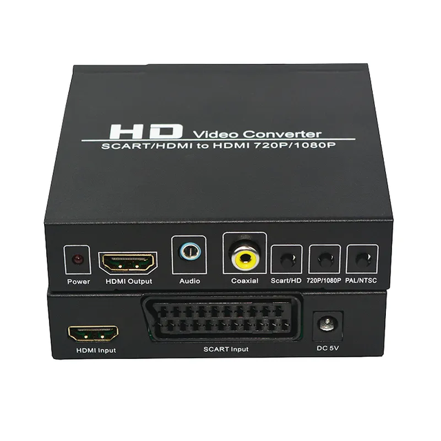 High Quality 1080P Scart to for Converter with 1 Year Warranty (Metal Black)
