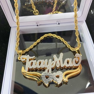 <span class=keywords><strong>Collana</strong></span> <span class=keywords><strong>con</strong></span> <span class=keywords><strong>targhetta</strong></span> a forma di cuore Dropshipping <span class=keywords><strong>con</strong></span> strass Zirconia pieno diamante in acciaio inossidabile materiale rame per feste - Product Image 2