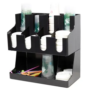 Coffee Shop Cup Organizer Soda Cup Holder Acrylic Cup Dispenser for Table Cafes, Restaurants and Hotels