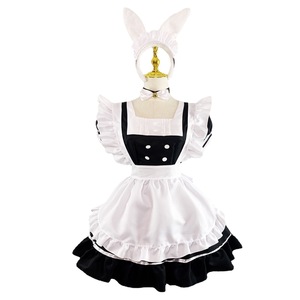 Maid Outfit Cosplay Costume Black And White Dress With Bunny Ears For Anime Performance Spring 2025 - Product Image 4