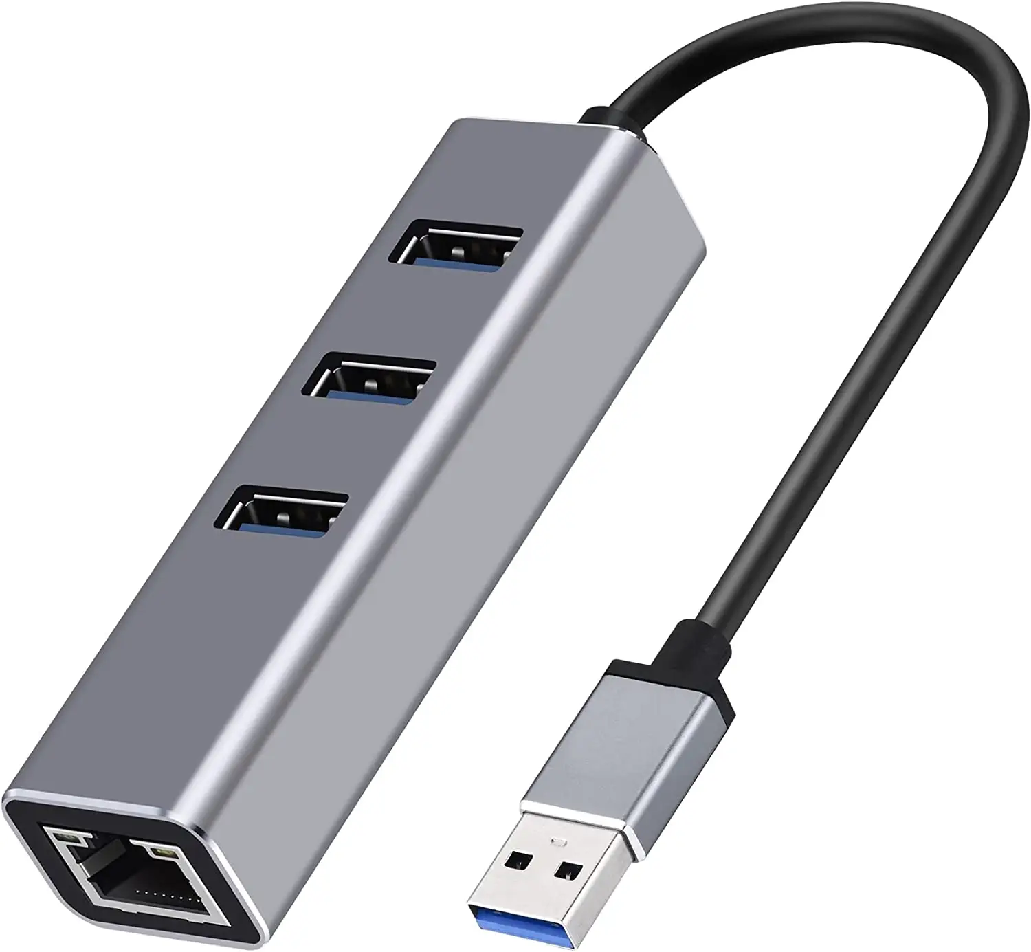 Aluminum LAN Wired USB Network 3 Port USB 3.0 Hub USB to 1000 Gigabit Ethernet Adapter for Laptop Tablets
