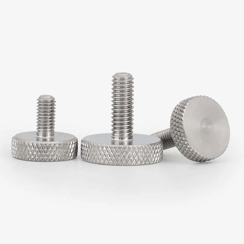 Wholesale DIN 653 Stainless steel Flat head Knurled Thumb Screws china manufacturer accept customized fasteners factory