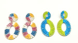 Para Amazon, Pendientes chapados en oro en forma de C bohemios calientes, aro de rafia colorido con perla para bodas, regalos, fiestas, compromisos - Product Image 6