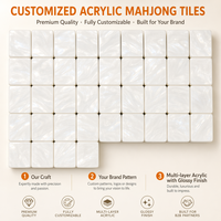 Tuiles de Mahjong en Acrylique Nacré - Ensemble Personnalisé Motif Nacre Design Irisé |   Utilisation des jeux de casino |   Résistant à l'eau et durable |