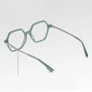 The new Acetate blue light blocking glasses can be equipped with short-sighted, large-frame, flat-framed, striped metal glasses