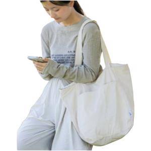 Sac fourre-tout Dux blanc laiteux, carré vertical, étanche, avec fermeture éclair, style normcore minimaliste, sac de navetteur quotidien, collection Printemps 2025 - Product Image 3