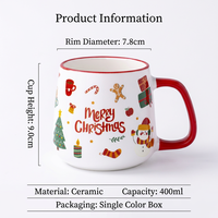 Nouvelle Tasse de Noël 2026 avec Boîte Cadeau en Céramique 400ml – Emballage Boîte Couleur Joyeux Noël – Cadeau de Fêtes pour la Famille et les Amis