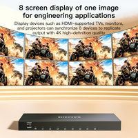 SAMZHE Répartiteur vidéo numérique HD 4K/30Hz 1x8, boîtier métallique, 1 entrée 8 sorties, 1080P/60Hz, pour ordinateur portable, décodeur, téléviseur, projecteur