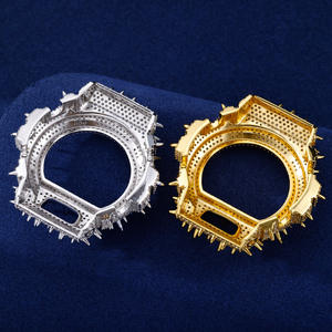 Pièces de lunette de montre Stinger en argent sterling 925, VVS, entièrement serties de moissanite, testées au testeur de diamants, pour DW6900 - Product Image 4