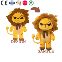 Peluche personnalisée OEM ODM, jouet brodé, peluche animale douce, figurine de personnage de dessin animé, poupées en peluche remplies de coton PP