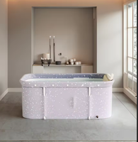 Baignoire rectangulaire pliable en PVC pour extérieur, baignoire pour adultes et bébés, spa à domicile, bain de glace, capacité 297L, garantie 1 an