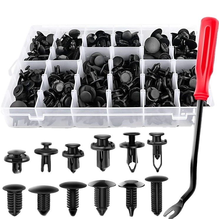 240 шт. Push Фиксатор бампер автомобиля зажимы, украшенное мозаикой из драгоценных камней, 12 Самые Популярные Автомобильный зажим Автомобильные пластиковые скобы комплект