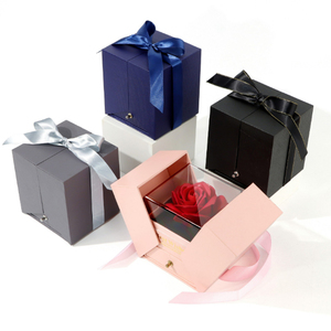 Bán Buôn Vĩnh Cửu Chất Lượng Hoa Hồng Hộp Đồ Trang Sức Đôi Mở Hộp Đồ Trang Sức Valentine Của Ngày Hoa Hộp Quà Tặng - Product Image 2