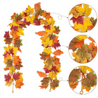 Meilleure Vente Guirlande Artificielle en Soie Feuille d'Érable pour Décoration de Cheminée, Table, Jardinage et Éclairage LED Domestique pour la Fête de Thanksgiving
