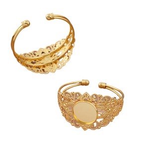 Bracelet en cuivre plaqué à deux couleurs, motif fleur, soudé, 20 mm, idéal pour <span class=keywords><strong>les</strong></span> tenues Hanfu et <span class=keywords><strong>les</strong></span> <span class=keywords><strong>couronnes</strong></span> <span class=keywords><strong>de</strong></span> cheveux (jiangc (08283)) - Product Image 4