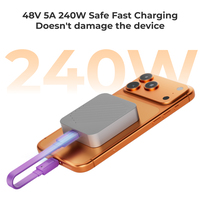 Cables de Carga Rápida de 240 W con Flexión de 180 Grados, Cable Adaptador Plano FPC Tipo C a USB C para Transferencia de Datos y Video para Teléfonos Inteligentes