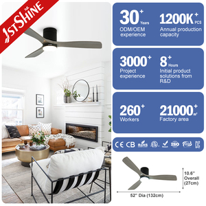 1stshine LED quạt trần nhà sản xuất 52 inch 6 tốc độ điều khiển từ xa LED Quạt trần - Product Image 3