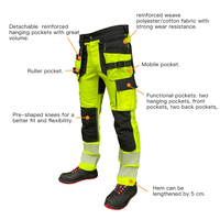 Logo personnalisé accepté, pantalon de travail professionnel en coton gris coupe-vent unisexe réfléchissant
