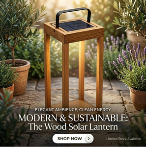 Lumière solaire décorative minimaliste en <span class=keywords><strong>bois</strong></span> massif pour <span class=keywords><strong>terrasse</strong></span>, lumière LED portable en <span class=keywords><strong>bois</strong></span>, éclairage ambiant décoratif d'intérieur - Product Image 5