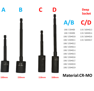150mm di lunghezza CR-MO 1/2 "<span class=keywords><strong>Dr</strong></span> fotovoltaico potenza universale esagono presa 360 gradi girevole manicotto esagonale prese - Product Image 6