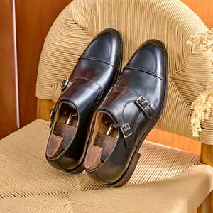 Zapatos Monk Británicos Nuevos con Forro de Cuero, Punta Cuadrada, Formales de Negocios, Transpirables, Antideslizantes y Ligeros para Hombre con Cordones - Product Image 3