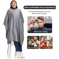 Cape de coiffure noire imperméable antistatique pour salon de coiffure, faible MOQ