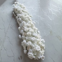 MSFAME – Grande guirlande de fleurs blanches personnalisée pour mariage, pour escaliers et tables