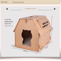 Maisons personnalisées pour animaux de compagnie Mobilier Lit en bois Luxe Maison en bois pour animaux de compagnie Chat Maison en bois massif avec fenêtre Intérieur