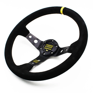 Volante Universale in Pelle Scamosciata da 14'' (350MM) per Corse e Drift con Clacson - Product Image 1