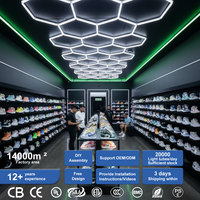 Lumières LED hexagonales personnalisées pour le detailing automobile, éclairage professionnel pour atelier de garage, plafond