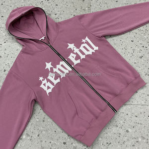100% Cotton High Quality <b>Full</b> <b>Zip</b> <b>up</b> <b>Hoodie</b> Manufacturers French Terry 3D Puff Printing Heavyweight Oversized <b>Zip</b> <b>up</b> <b>Hoodie</b> - Product Image 4