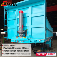 Fabricant vend semi-remorque benne basculante arrière automatique en acier, 60 tonnes, 3 ou 4 essieux, pour gravier, 25, 30, 40, 45, 50 mètres cubes