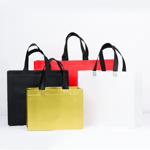 工場卸売カスタム印刷色ロゴ再利用可能な高品質フィルムカバーキャンバストートバッグ不織布コットンバッグ