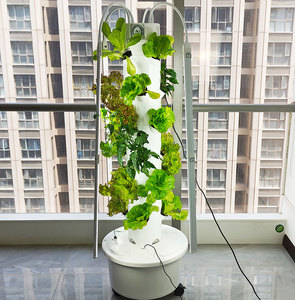 Lyine Hydroponics System White Hydroponic Tower Vertical Hydroponic Planter Towers With Led - Product Image 5