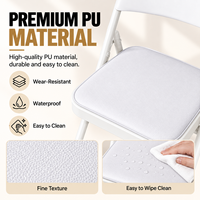 Chaise pliante en métal rembourrée blanche, chaise pliante moderne en cuir PU, chaise d'appoint légère et portable pour salle à manger, bureau, événements