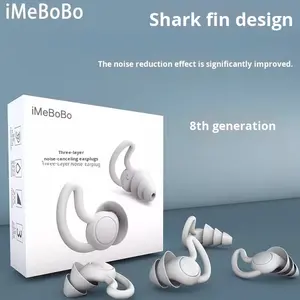 سدادات أذن سيليكون قابلة للطي وإعادة الاستخدام بتصميم آمن ذاتيًا على شكل زعنفة القرش للنوم والراحة، قابلة للتخصيص للتجارة عبر الحدود - Product Image 2