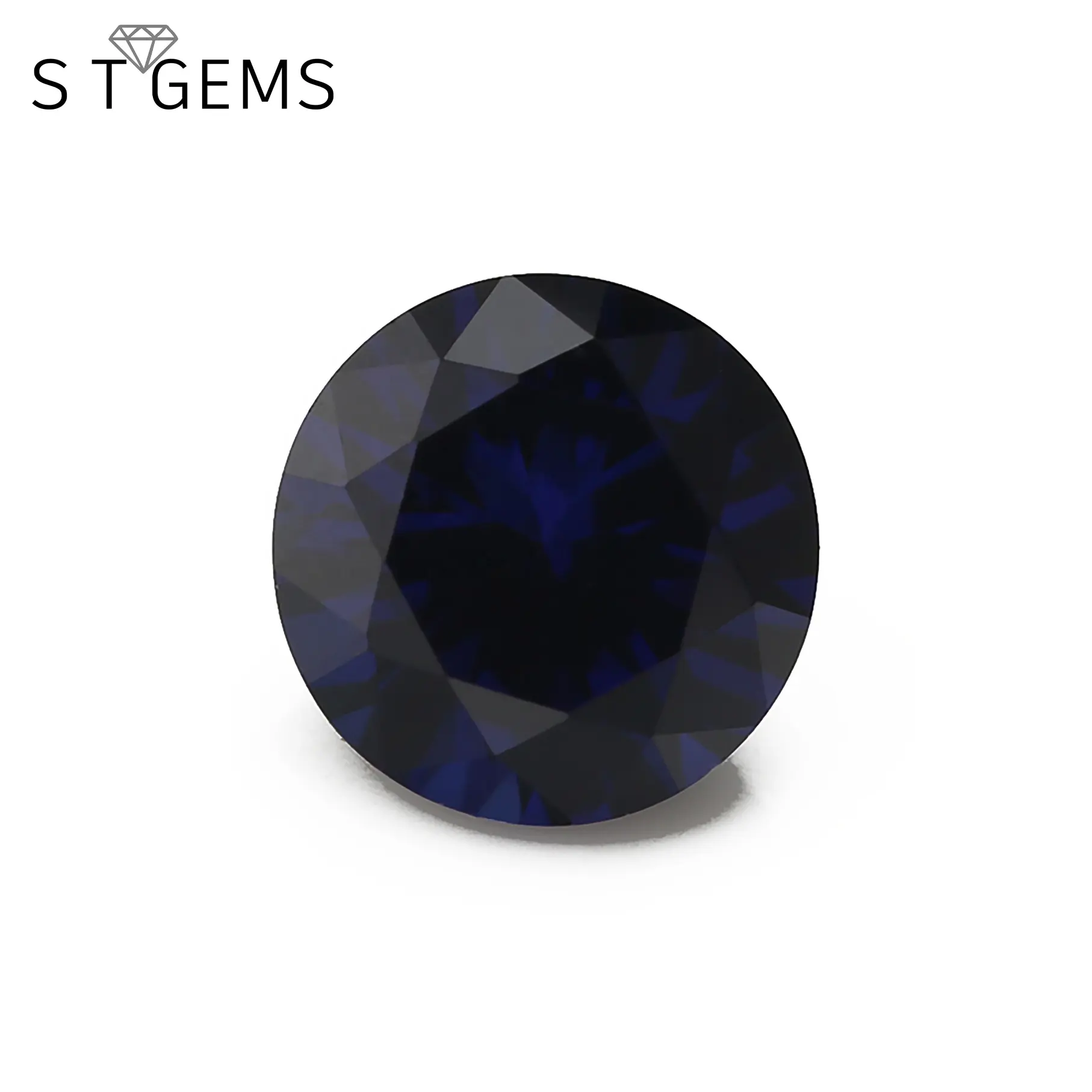 ST Gems Round Cut Nano Stone Corundum Blue 34# Stone Nano Gemstone For Jewelry