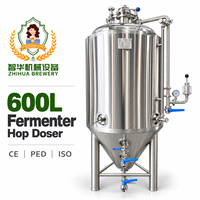 Fermenteur de bière en acier inoxydable 600L 6BBL, cuve de fermentation conique sous pression pour équipement de brassage commercial – Vente chaude