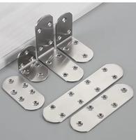 Supports d'angle en acier en forme de L et de T avec finition argentée, boulon de 15 mm, rivet de 3 mm, épaisseur de 0,125 po