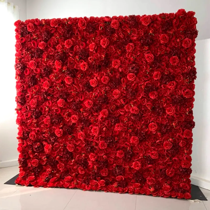 Mur de fleurs artificielles en soie, 8x8 pieds, fausses roses, pour un mariage, livraison gratuite