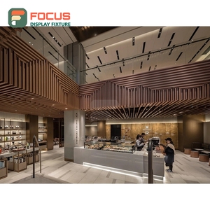 ชั้นวางสินค้ากาแฟดีไซน์ทันสมัย ผิวไม้ด้าน ชั้นวางขนม ชั้นวางโชว์หน้าร้าน - Product Image 2