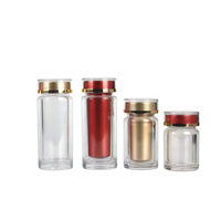Flacon de médicament transparent de 100 ml avec boîte intérieure, petit flacon, conteneur pour capsules avec bouchon à vis et joint d'étanchéité